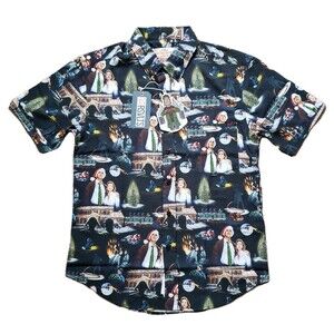 RSVLTS X Christmas Vacation Family Portrait Sz Small Mens KUNUFLEX Button Shirt